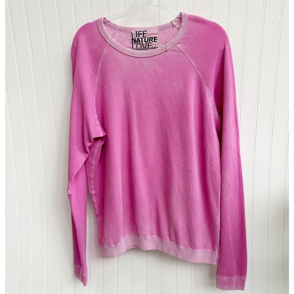 FreeCity Lucky Rabbits Pink Pullover Sweatshirt Graphic Crewneck NWT Large - Picture 2 of 6